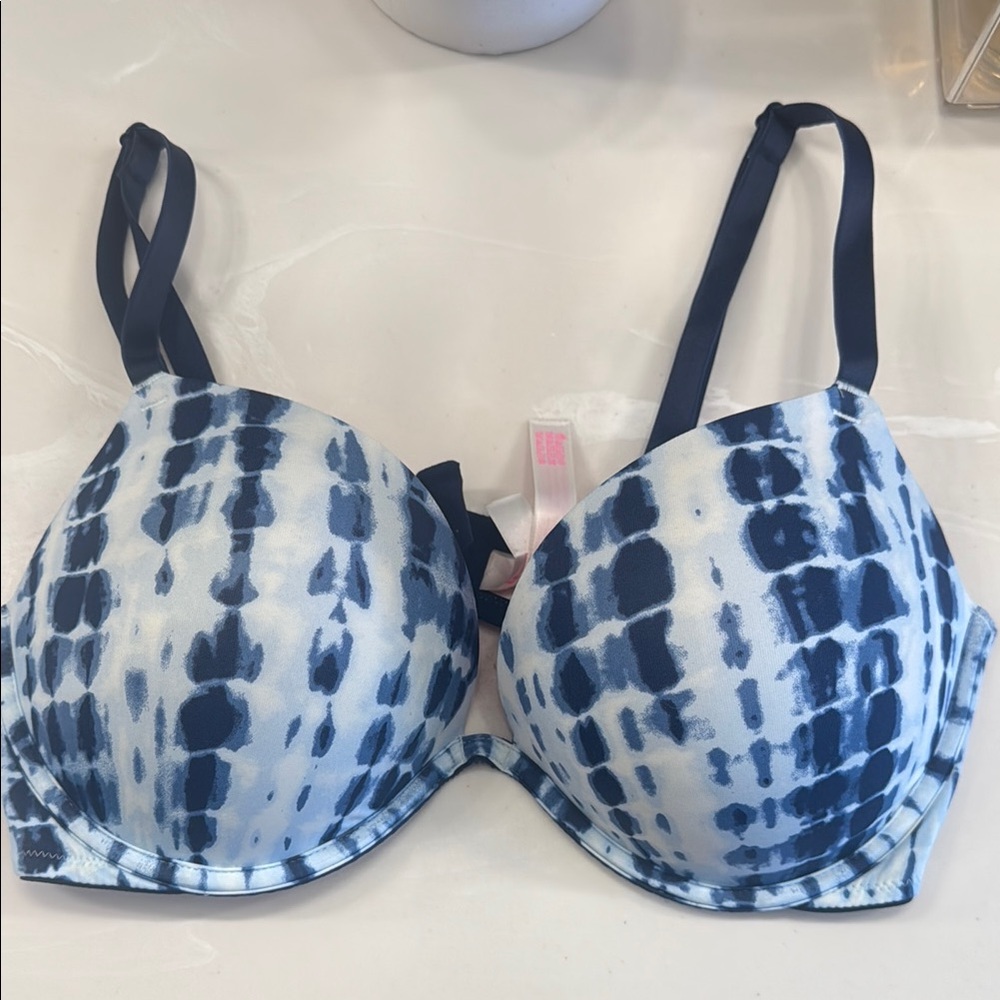Victoria's Secret Blue Tie-Dye Bra with Underwire